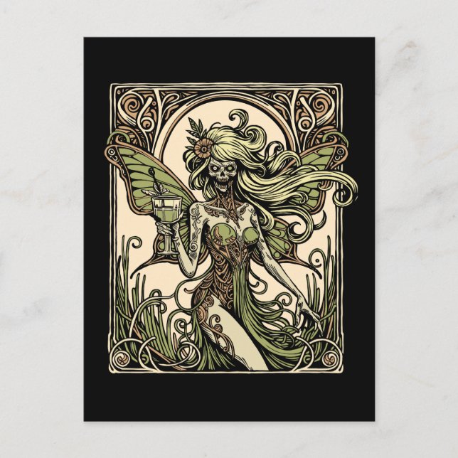 Absinthefee Postkarte (Vorderseite)