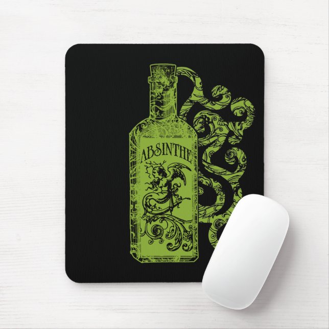 Absinthflaschen-Wirbel Mousepad (Mit Mouse)