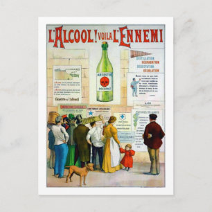 Absinthvergiftung Postkarte