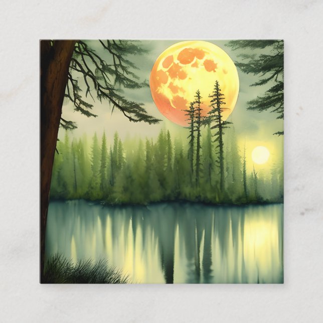 Absolut Atemberaubendes Ölgemälde eines magischen  Quadratische Visitenkarte (Vorderseite)