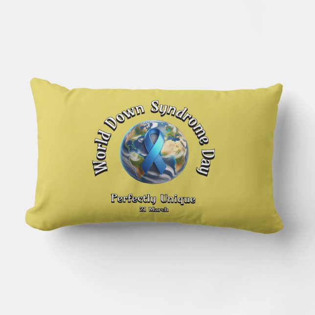 Absolut einzigartig. Welt-Down-Syndrom-Tag. Lendenkissen (Vorderseite)