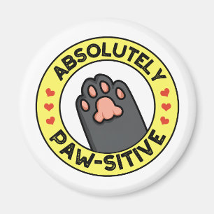 Absolut pawsitive Funny Paw Abzeichen Puff Magnet