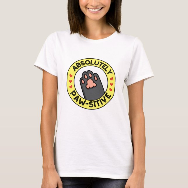 Absolut pawsitive Funny Paw Puff T-Shirt (Vorderseite)