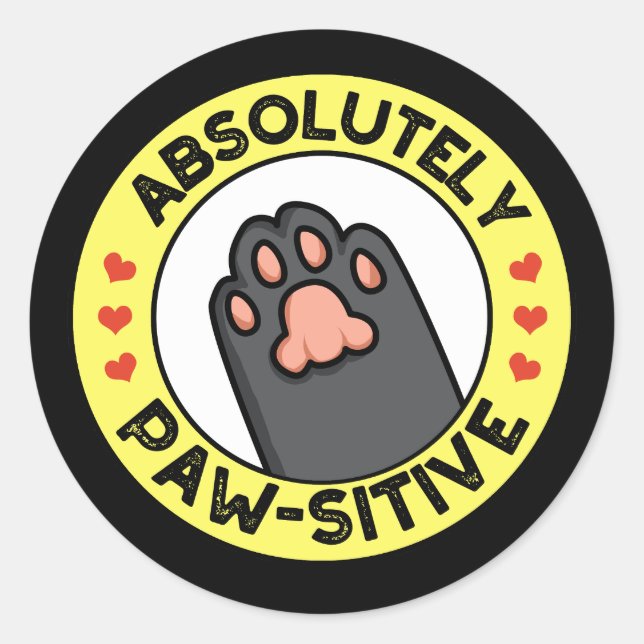 Absolut pawsiv Funny Pad Dark BG Runder Aufkleber (Vorderseite)