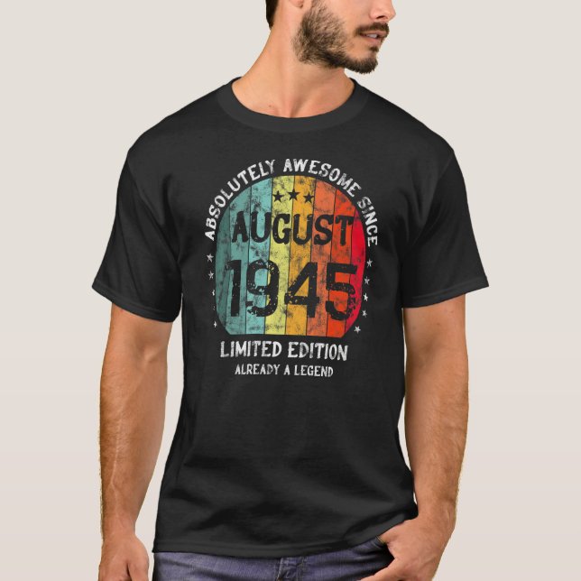 Absolut Phantastisch seit August 1945 Mann Frau Bi T-Shirt (Vorderseite)