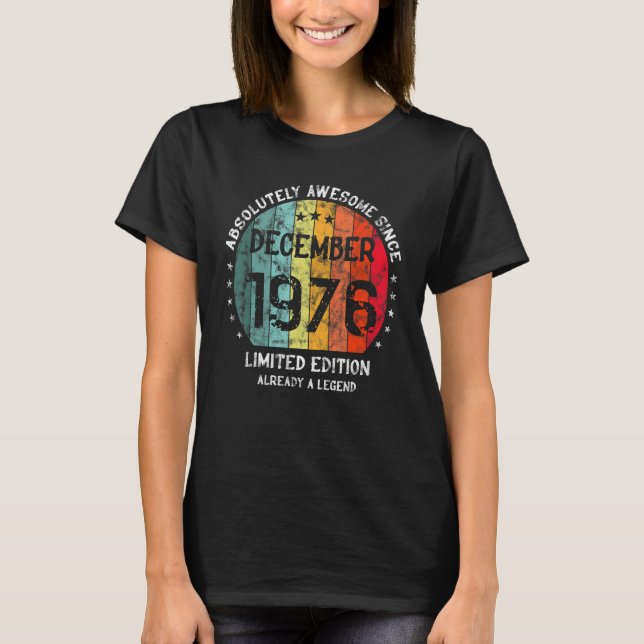 Absolut Phantastisch seit Dezember 1976 Mann Frau  T-Shirt (Vorderseite)