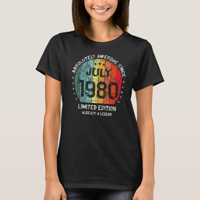Absolut Phantastisch seit Juli 1980 Geburtsweibche T-Shirt (Vorderseite)