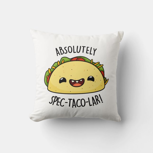 Absolut Spec-Taco-Lar Funny Taco Pun Kissen (Vorderseite)