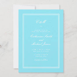 Absolute Klassik Bright Aqua Monogram Wedding Einladung