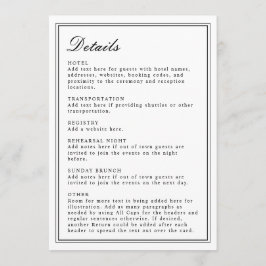 Absolute klassische Script Schwarz und Weiß Einlad Programm