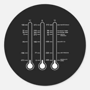 Absoluter Temperatur-Nullpunkt Wissenschaft Celsiu Runder Aufkleber
