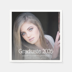 Absolvent 2020 handschriftlich FOTO ABSCHLUSS Serviette