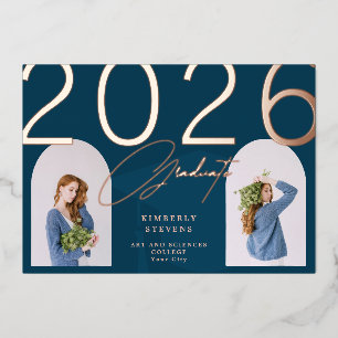 Absolvent 2023 elegante minimalistische benutzerde folieneinladung