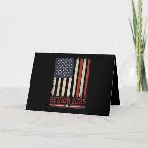 Absolvent 2025 Amerikanische Flagge USA Abschlussj Dankeskarte
