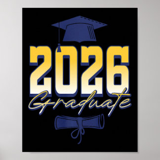 Absolvent 2026 Abschlussmütze Diplom Premium Tri-b Poster