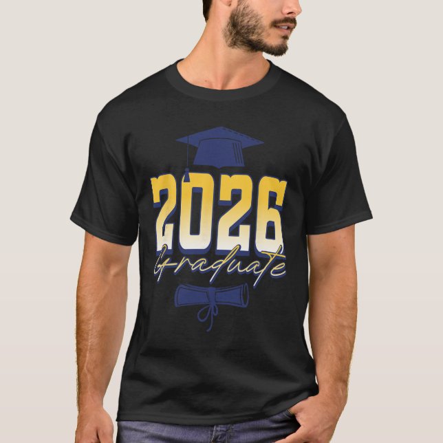 Absolvent 2026 Abschlussmütze Diplom T-Shirt (Vorderseite)