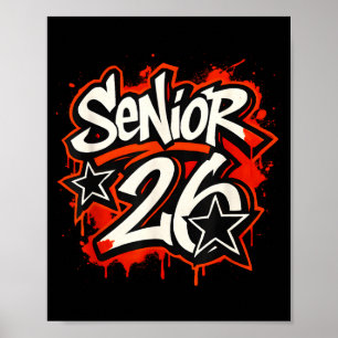 Absolvent 2026 Graffiti-Drip-Style-Abschlussgrafik Poster