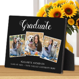 Absolvent 3 Foto Name School Abschluss Fotoplatte