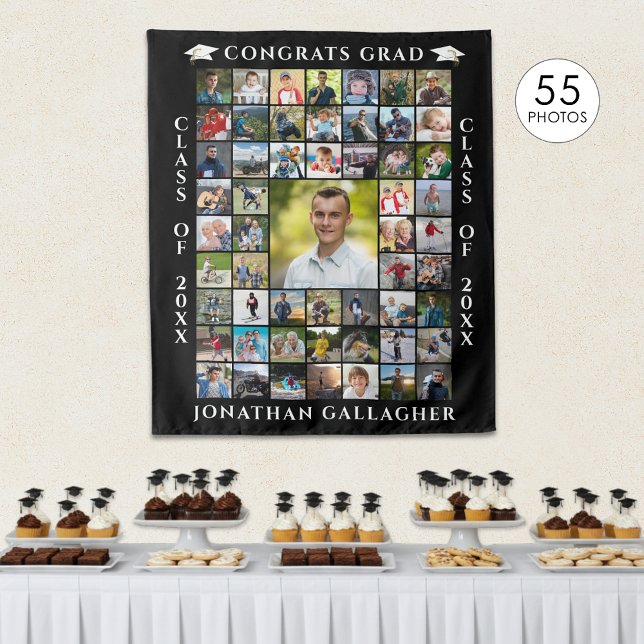 Absolvent 55 Fotocollage Herzlichen Glückwunsch zu Wandteppich (Von Creator hochgeladen)