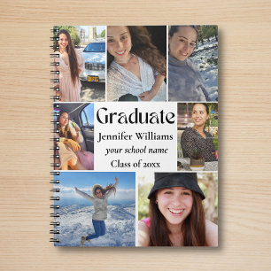 Absolvent 7 Fotos Collage 2025 Abschluss Notizblock