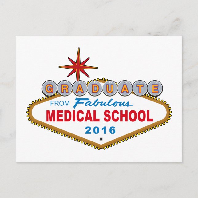 Absolvent der Fabulous Medical School 2016 (Vegas) Ankündigungspostkarte (Vorderseite)