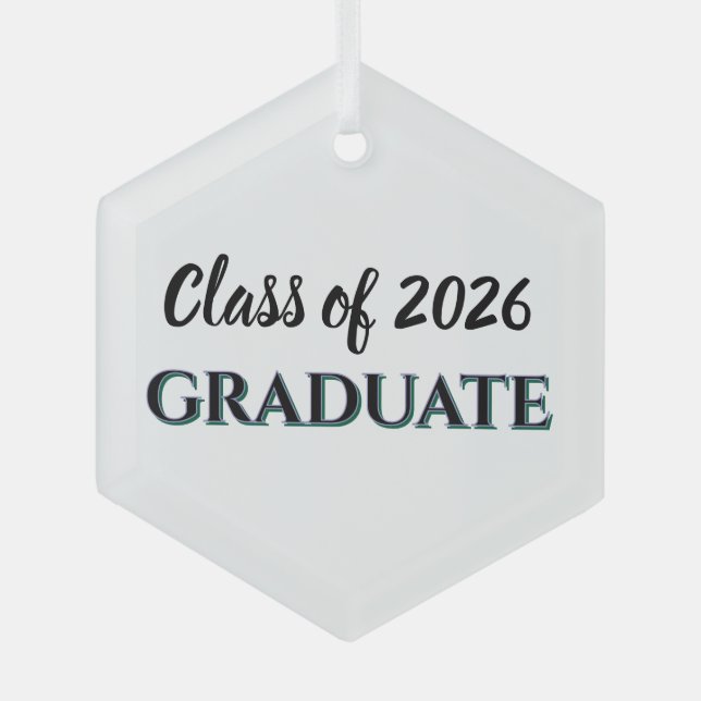 Absolvent der Klasse 2026 Ornament Aus Glas (Vorderseite)