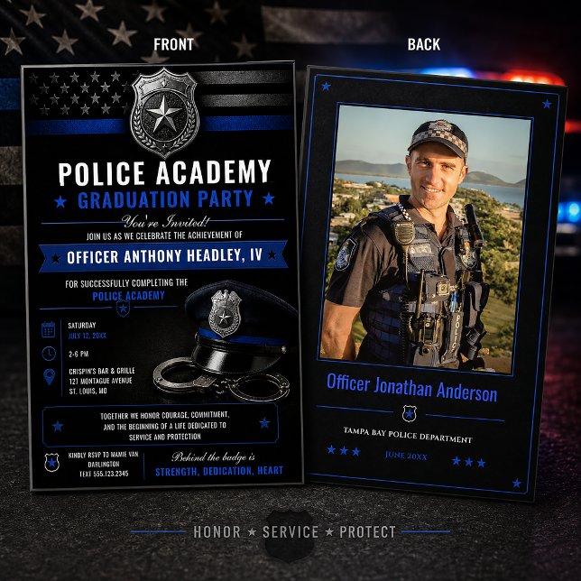 Absolvent der Polizeiakademie Thin Blue Line |  Einladung (Von Creator hochgeladen)