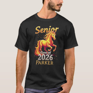 Absolvent der Senior-Klasse 2026 Feuerpferd Person T-Shirt