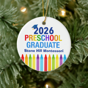 Absolvent der Vorschule 2026 Süßes individuelles A Keramik Ornament