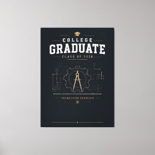 Absolvent des Custom College Ingenieurwesen 2026 Leinwanddruck