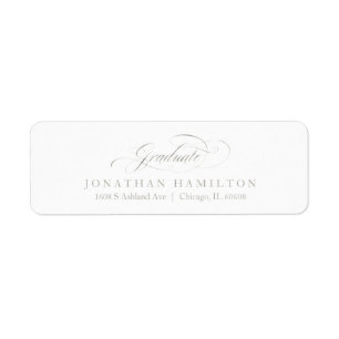 Absolvent Folie Silber Fancy Kalligrafie Abschluss