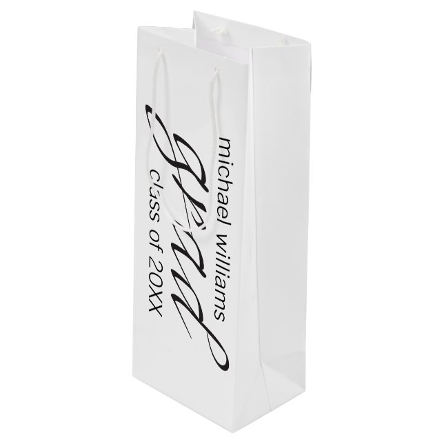 Absolvent Geschenktüte Für Weinflaschen (Vorderseite Schrägansicht)