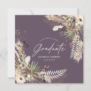 Absolvent Gunst Pampas Eukalyptus elegante Foto-Ei Einladung