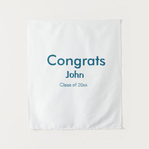 Absolvent Junge Name Gratulation Datum Jahr Text Wandteppich