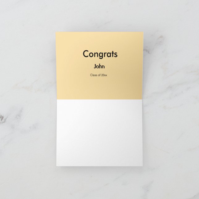 Absolvent Junge Name hinzufügen Gratulation Datum  Dankeskarte (Innenseite)