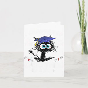 Absolvent lustige schwarze Katze Abschluss letzter Karte