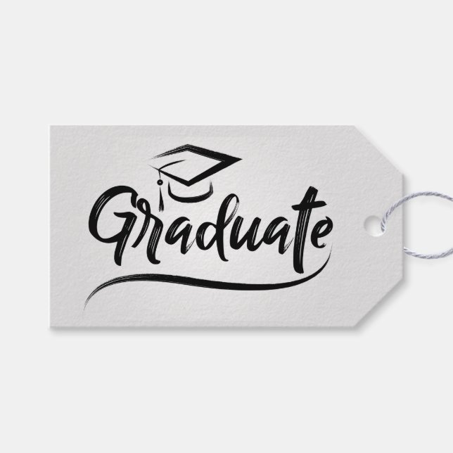 Absolvent mit GraduiertenCap Geschenkanhänger (Vorderseite (Horizontal))