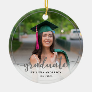 Absolventen-Foto-Kalligrafie Grau Keramik Ornament