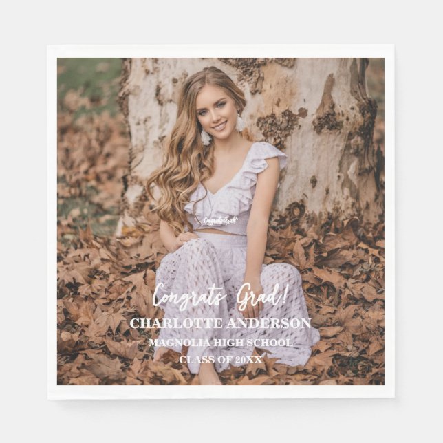 Absolventen-Fotografie zum Abschluss Serviette (Vorderseite)