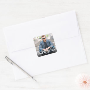 Absolventenfoto Fett Schrift Quadratischer Aufkleber