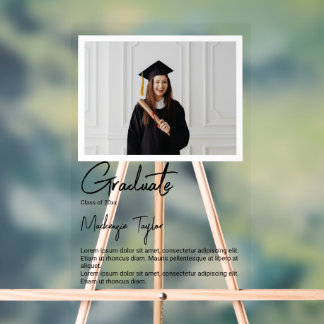 Absolventenfoto und personalisierter Text Acrylschild