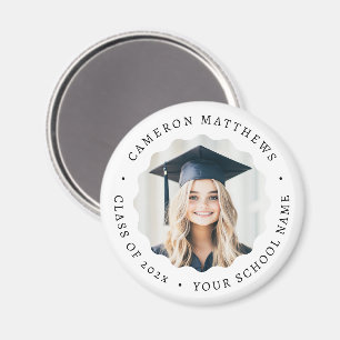 Absolventenfoto weiße wellige Umrandung Abschlussf Magnet