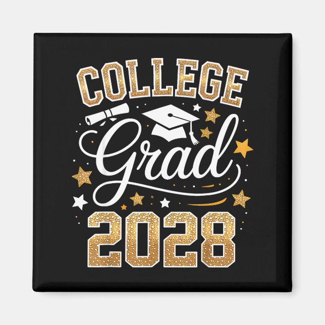 Absolventenklasse 2028 Senior-Illustration Magnet (Vorne)