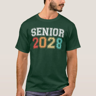 Absolventin 2028 Abschluss Retro Vintage Mädchen T-Shirt