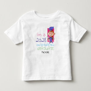 Absolventin der Vorschule Süßes Mädchen Cartoon in Kleinkind T-shirt