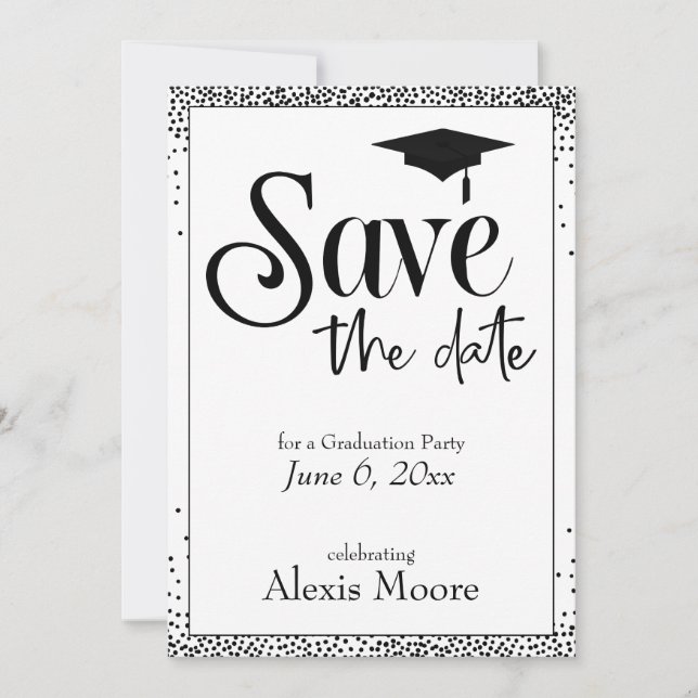 Absolventin Save the Date Magnetkarte Einladung (Vorderseite)