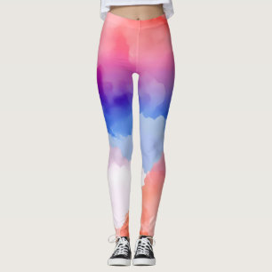 Absract Muster Orange Blue Leggings