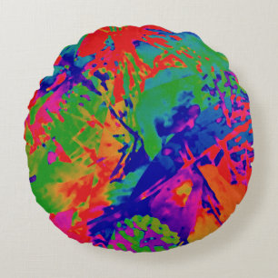 Absract Punk Rock Design Rundes Kissen