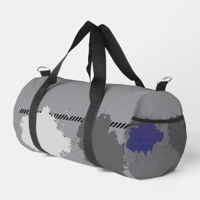 Absract Silver and Blue Cloud Art Gym & Travel Duffle Bag (Rechte Ecke)