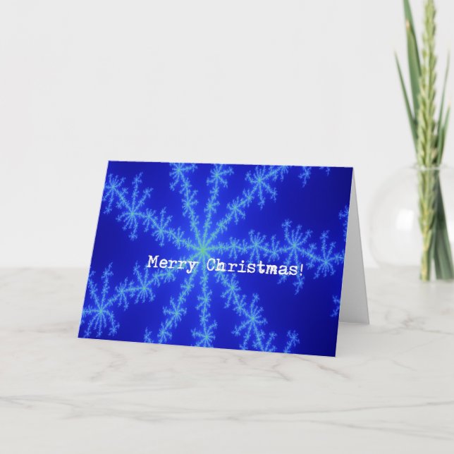 Abstact Blue Snowflake, Frohe Weihnachten! Feiertagskarte (Vorderseite)